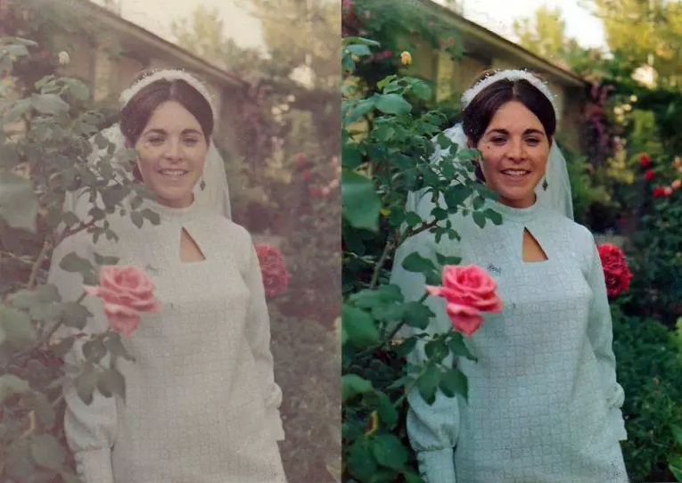 A vintage photo restored with deep learning