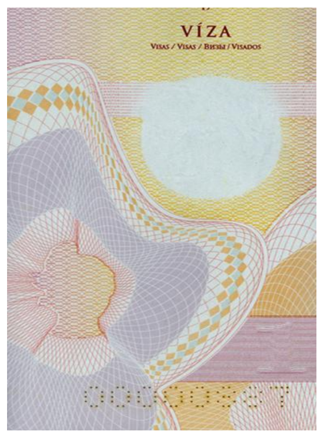 Background printing example of a bona fide document from the PRADO glossary