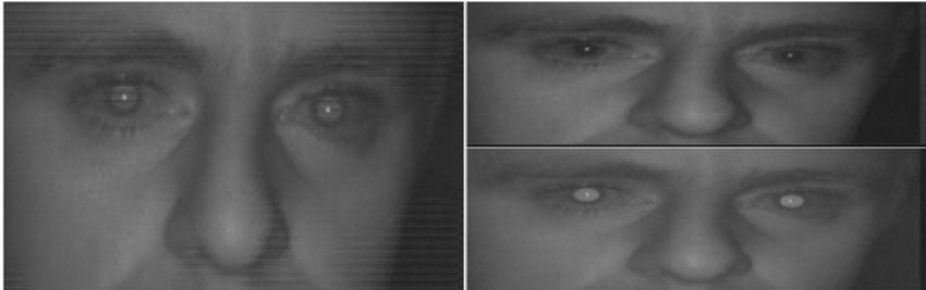 Detecting light reflected from human pupils to analyze bright pupil feature