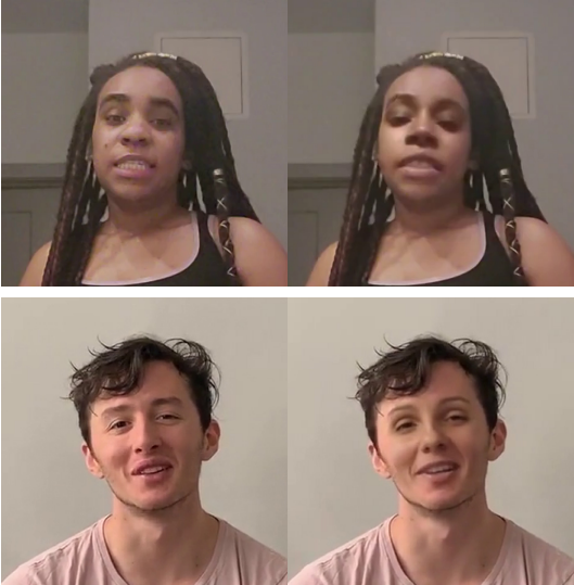 Real images of people (left) and Deepfakes generated (right)
