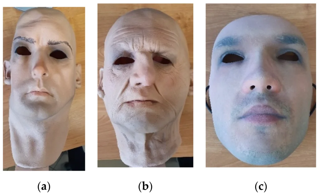 Elaborate high-quality silicone masks, often used by impostors