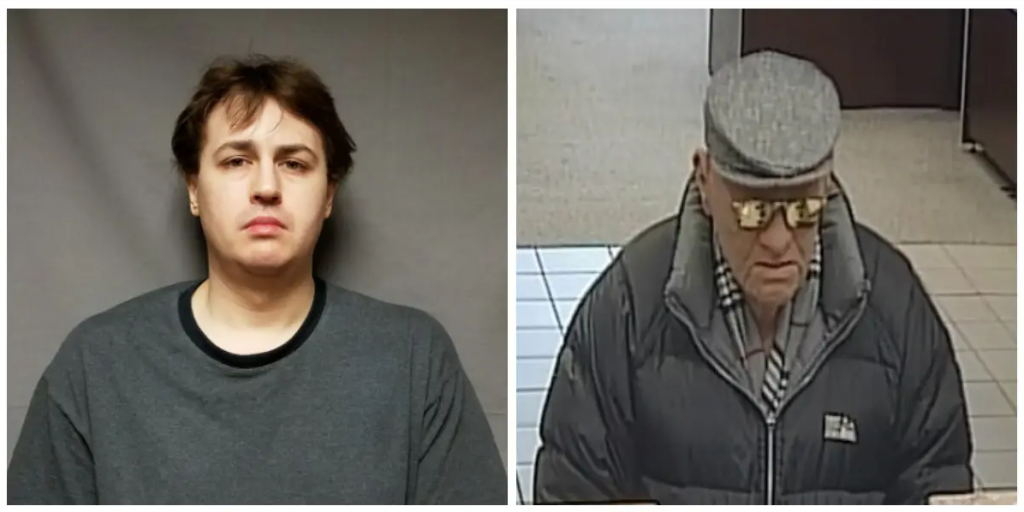 Example of an 'old man mask' obfuscation attack during the Orland bank robbery