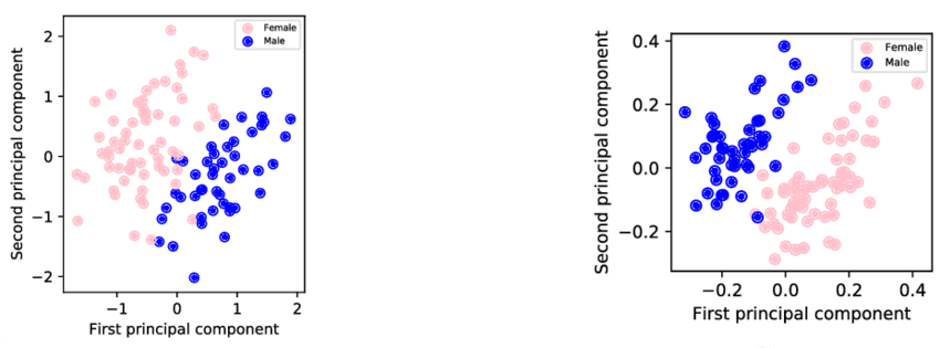 Example of the main components of the learned speaker embeddings