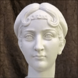 Expression swap technique used to make statue bust mimic Leonardo DiCaprio's expressions and speech