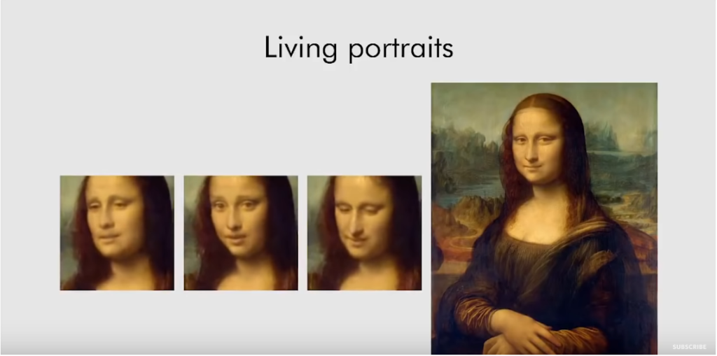 Expression swap technique used to add expressions to the face of the Mona Lisa and create moving animation