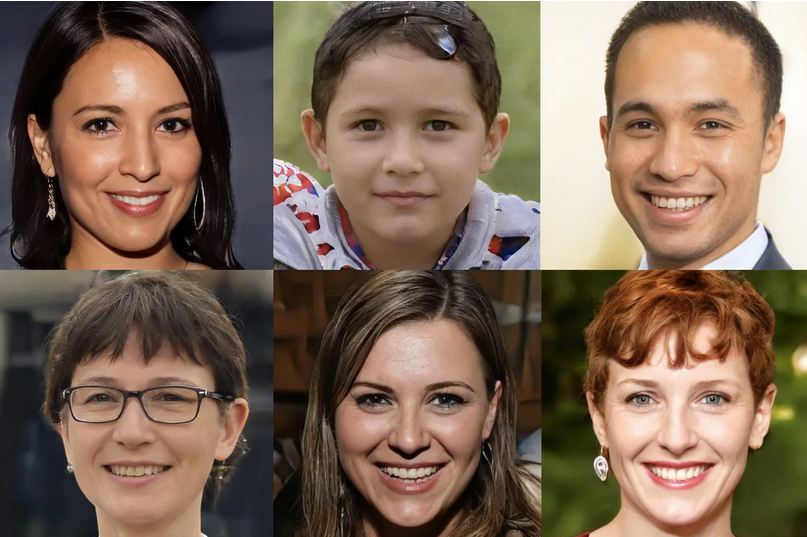 Fake faces generated by thispersondoesnotexist.com