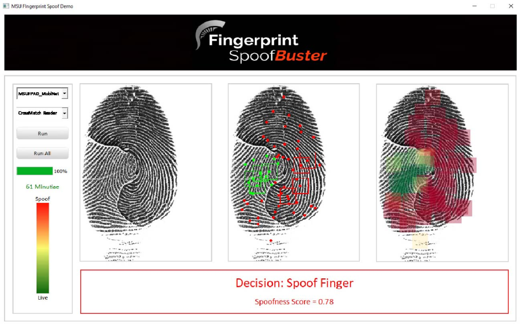 Fingerprint Spoof Buster interface