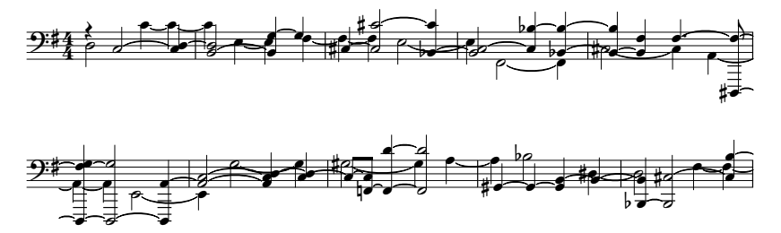 A musical piece generated with C-RNN-GAN