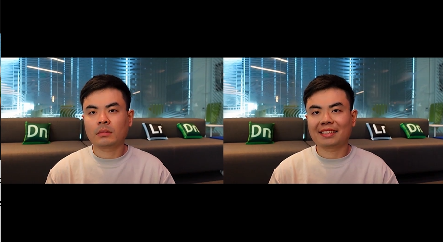 Facial attributes of a video changed using Project Morpheus by Adobe