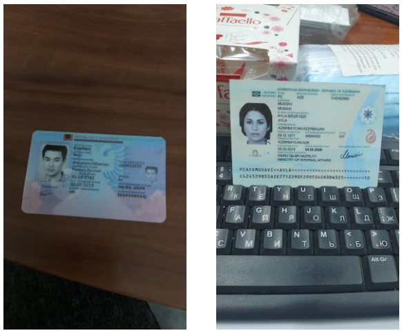 IDs of real people placed in different lighting and background to train detection tools