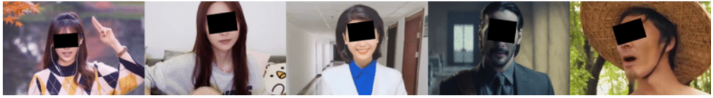 WildDeepfake dataset showing Deepfake images with fake expressions